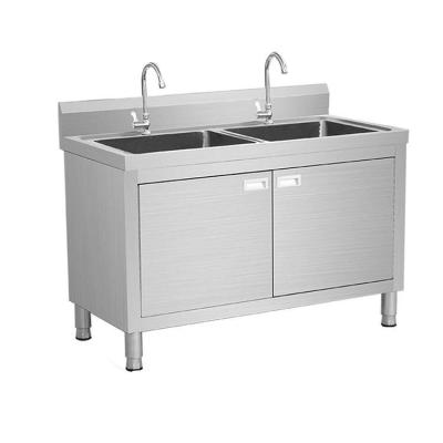 China 2 Bowl Stainless Steel Wash Sink With Cabinet Luxury European Style 0.8mm-1.5mm Thickness for sale