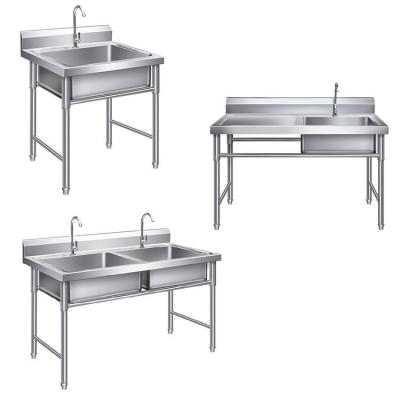 China Single And Double Bowl Stainless Steel Catering Sink Free Standing Hotel Kitchen Equipment for sale