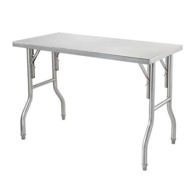 China Folding Stainless Steel Kitchen Table Adjustable Feet For Hotel Restaurant Food Preparation for sale