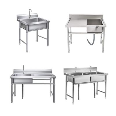 China Modern Single / Two Compartment Commercial Sink Polished SUS304 201 For Restaurant for sale