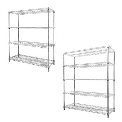 China 1.2mm Thickness 4 Tier Wire Shelving 4 Shelves Durable Metal Storage Organizer Rack for Pantry Closet Kitchen Laundry for sale