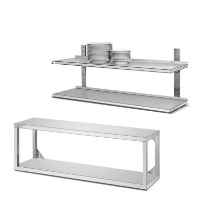 China Restaurant Commercial Kitchen Wall Shelf Rack Stainless Steel For Microwave And Seasoning for sale