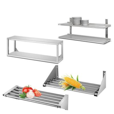 China Stainless Steel Pipe Wall Shelf 100x30x60cm 0.8-1.5mm Thickness For Catering Business for sale