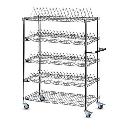 China Carbon Steel SMT Reel Shelving Trolley for ESD Protection and Customized Size for sale