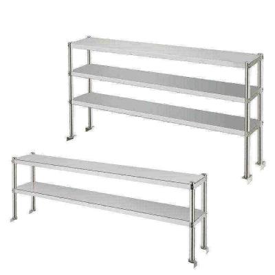 China Commercial Kitchen Work Table Top Shelf 3 Tiers Stainless Steel 201 304 100x30x60cm for sale