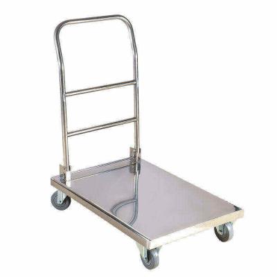 China 304 roestvrij staal vouwbaar platbed push cart maatvoudig vouwbaar platbed trolley Te koop