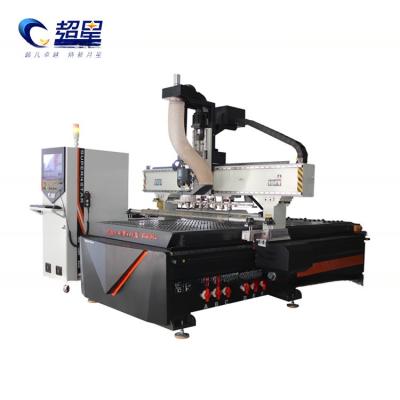 China 1325 Atc Woodworking Cnc Router Machine Linear Type With 7.5kw Air Vacuum Pump for sale