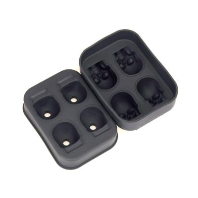 China Skull Shape Ice Lattice Silicone Mold Tools Ice Tray Mold 100% Food Grade Material for sale