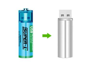 China Full high capacity USB rechargeable 1.5V 1000mAh li ion battery No. 5 AA battery for sale