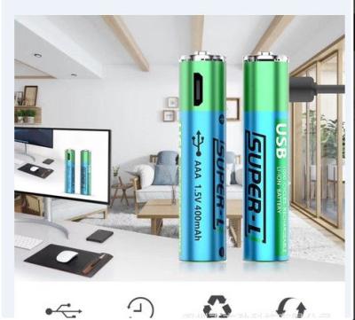 China AAA Rechargeable Lithium Batteries 1.5V 400mAh Capacity Cylinder Shape Durable for sale