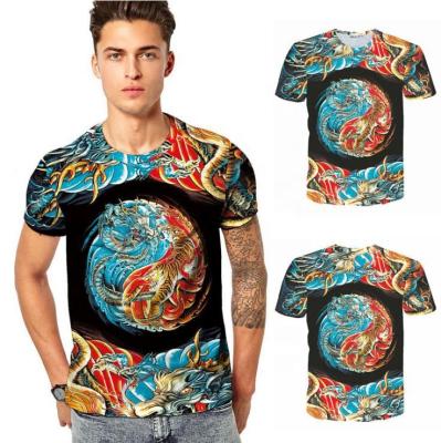 China Wholesale Summer Men's Fashion High Quality T-shirt Anti-wrinkle Custom Logo All Over Sublimation Printed T-shirt for sale