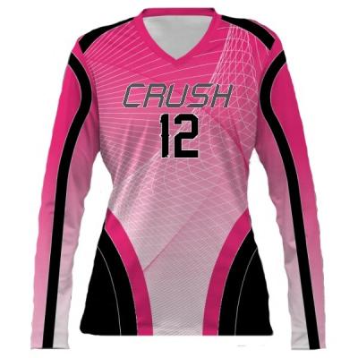 China 50+/Women's Volleyball Tank Top Custom Made Sublimated Quick Dry/Breathable Anti-UV Long Sleeve Volleyball Uniform For Women for sale