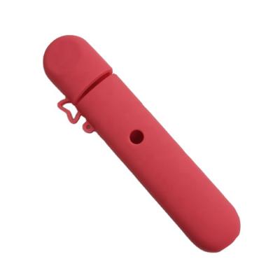 China Reusable Red Anti-lost Custom Cigarette Box Canister Silicone Carabiner Automatic Cigarette Holder With Lighter for sale