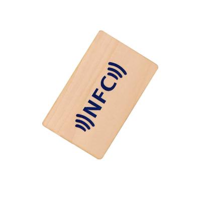 China Wooden Business Cards RFID ISO14443A Smart TAG213/216 Hotel Wooden Key Card Bamboo Programmable NFC Wood Material for sale