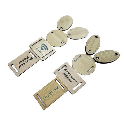 China 13.56mhz shape access control wristband tag nfc waterproof/waterproof hot sale customized wooden tag for sale