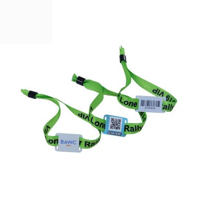 China Custom Waterproof / Waterproof Security RFID Tag Fabric Wristband For Event for sale