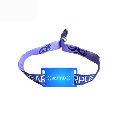 China Waterproof / ISO 14443A wristband / waterproof custom festival woven fabric rfid wristband for concert / music for sale