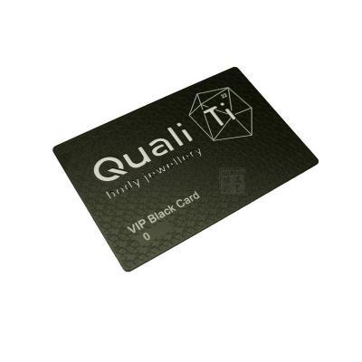 China NFC Chip Laser Cut Credit Black Metal Business Card Modern Custom Business Card Made For Members for sale