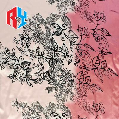 China China Factory Digital Printing Satin Fabric Stock Shrink-Resistant Floral Pattern 100% Polyester For Dress for sale