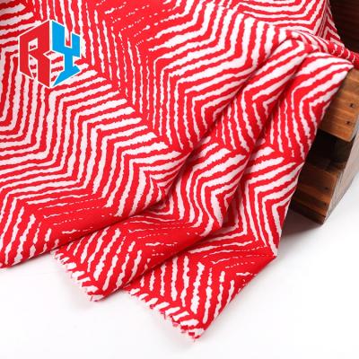 China Wicking Manufacturer Supply Custom Red Stripe Designs 100% Rayon Printed Woven Fabric for sale