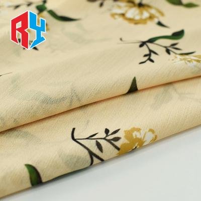 China Customized Bright Floral Printed Fancy 100% Polyester Soft Chiffon Fusible Fabrics For Dress for sale