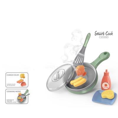 China 2022 Simulation Plastic Kitchen Toys Cooking Frying Kitchen Toy Pretend Play Set Kids Pan Food Online Shopping for sale