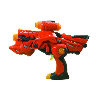 China Plastic and electronic components the latest best-selling boy toy two color three in one dinosaur soft bullet gun for sale