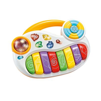 China Educational Electronic Baby Conch Music Harp Toys Striking Harp Piano Musical Instrument Ensemble Baby Learning Toys Piano for sale