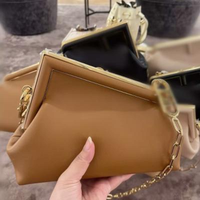 China Fashion High Quality 1:1 Lambskin Genuine Leather Purses Bag Women Famous Ladies Folded Grab Handbags Luxury Designer Brands First for sale