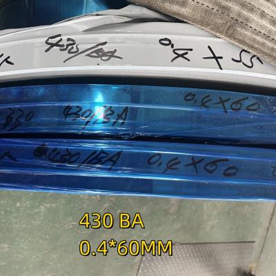 China 430 bobina de acero inoxidable espejo brillante como acabado DIN 1.4016 SS tira 0.4 * 60mm en venta