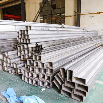 China Stainless Steel Welded Square Rectangular Tube Hollow Sections DIN1.4404  SS316L 160X80X5 Length 6M for sale