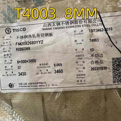 China T4003 DIN 1.4003 3Cr12  Stainless Steel Plate 8.0*1500*6000mm NO 1 Surface For Vehicle Frames for sale