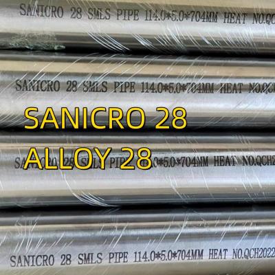 Chine ASTM B709/W. Nr. 1.4563/Alloy 28 Tube en alliage de nickel pour échangeur de chaleur Superalliage Incoloy 28 Pipe en alliage à vendre