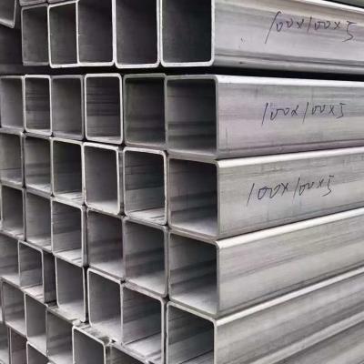 China 201 304 304L 316L 310S  100*100*5mm SS Square Tube Stainless Steel Square Rectangular Pipe Length 6m  For Building for sale