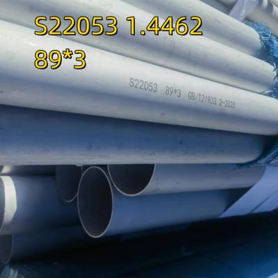 China DIN1.4462 Tubo de acero inoxidable de acero doble 2205 S31803 Tubo sin costura en escabeche 89*3*6000MM en venta