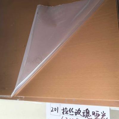 China Anti Finger Hairline Rose Gold Matte Finish Stainless Steel Sheet in Grade 201 304 316L Te koop