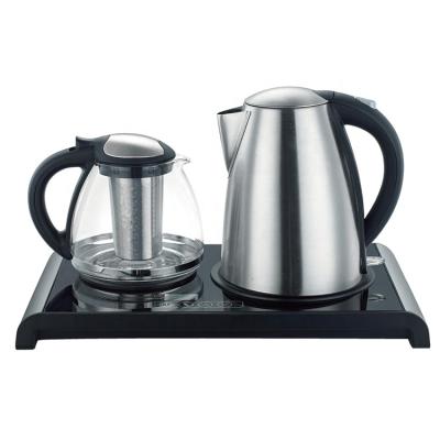 China 360 Degree Rotating Base Stainless Steel Tea Maker Home Appliance LED Display Touch Panel Electric Tea Maker Kettle with Tray for sale