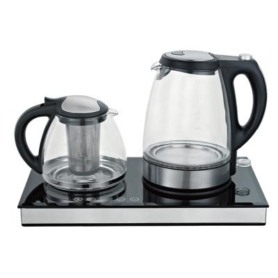 China 360 degree rotation base high quality glass tea tray with home appliance bubble tea maker for sale