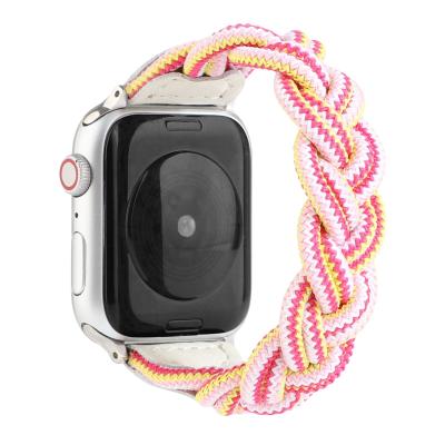 China Fashionable Outdoor Sport Watch Band Adjustable Length Woven Nylon Strap For Apple Watch Series 4/5/6 for sale