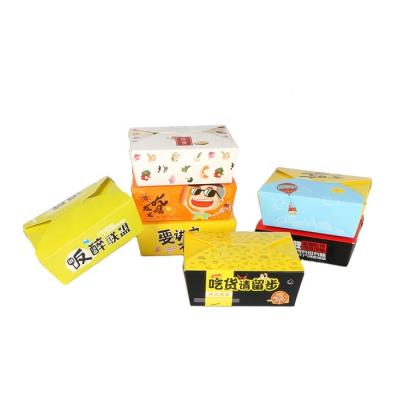 China Custom Recycled Materials Logo Fashion Durable Disposable Meal Box Printed Paper Food Container for sale