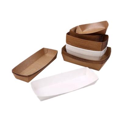 China Eco-Friendly High Quality Greaseproof Vigorous Food Greaseproof Tray Paper Boat for sale