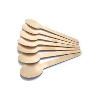 China High Quality Wooden Spoon Eco Friendly Logo Birch Eco Wooden Cutlery Customized Biodegradable Disposable for sale