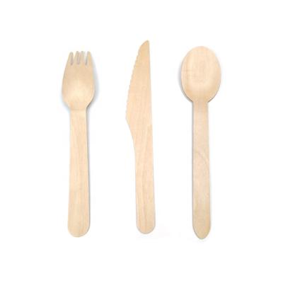 China Eco-Friendly Natural Wooden Collectible Dinnerware Flatware Compostable Cutlery Set Wooden Cutlery for sale