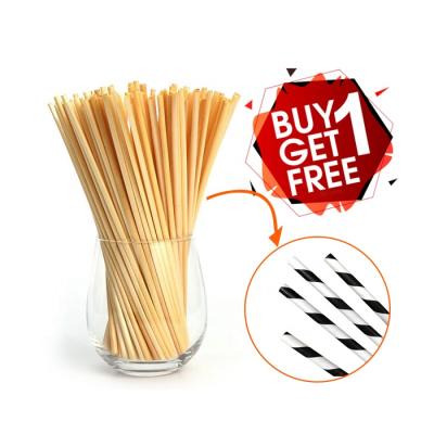 China Disposable Strong Biodegradable Disposable High Long Wheat Compostable Rye Straws For Cocktail Party for sale