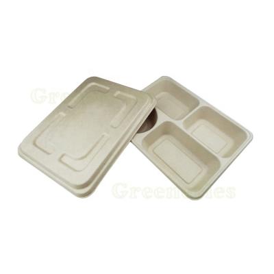 China Disposable Dinnerware Set Rectangular Wedding Dinnerware Eco - Friendly Bagasse Sugarcane Bagasse Dishes for sale