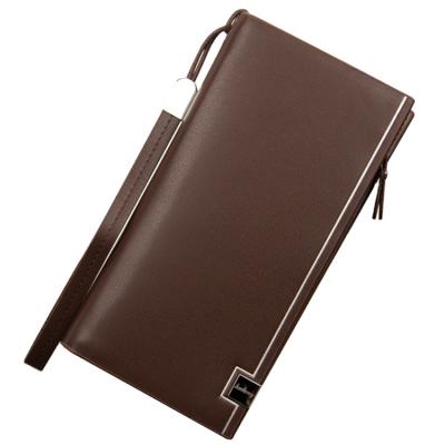 China Wholesale New Leisure Zipper Mobile Phone Bag Men's Long Wallet Leather Waterproof Multifunction Purse for sale