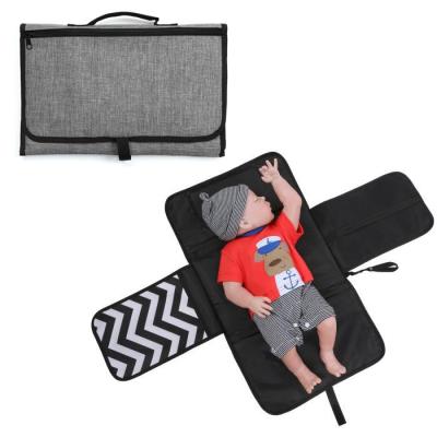 China No 0104 SG0278 Wholesale Custom ECO Waterproof Teddy Portable Travel Foldable Baby Diaper Diaper Bag with Changing Mat Padded for sale