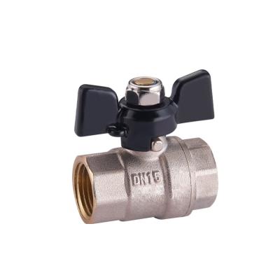 China TMOK General High Quality Iron Butterfly Handle Dual 1/2~1 Inch Female Thread Brass Ball Valve for sale