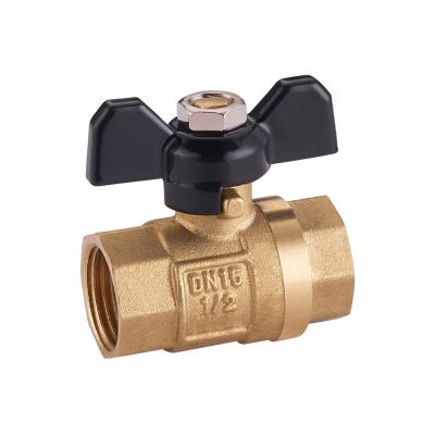 China TMOK China Supplier PN16 Butterfly Handle 1/2in~1in Male Thread General Double Thread Brass Ball Valve for sale