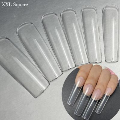 China Easy Apply 240pcs/Box Full Cover Artificial French Style False Nails For Women Square Nail Tip XXL for sale